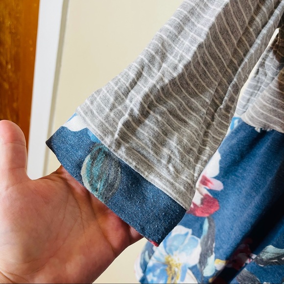 Floral and Striped Knit Babydoll Top - Picture 4 of 6